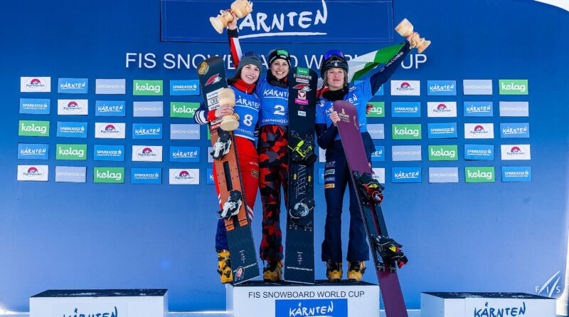 Die Lokalmatadorin Sabine Schöffman konnte heute auf der Simonhöhe den Sieg im Snowboard-Weltcup erringen