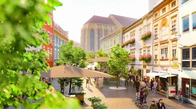 Der Villacher Hauptplatz wird dieses und nächstes Jahr weiter umgestaltet - neben der Installation von Fernwärme werden auch verschiedene Bäume gepflanzt