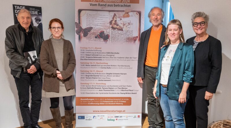 Pressekonferenz_Neue_St_Veiter_Literaturtage_von links Prokop, Bernhofer, Hagg, Rader, Radaelli