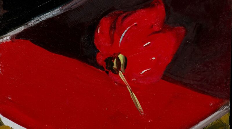 Alex Amann, Deux Rouges, 2023, Öl auf Holz, 16 x 22 cm Foto F. Neumüller