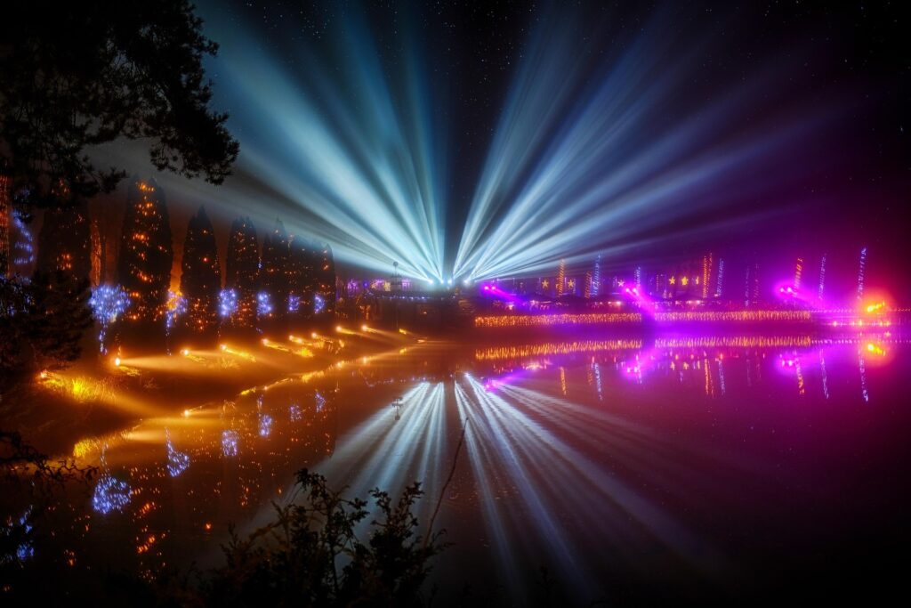 Wasser-Lichtshow am Klopeiner See