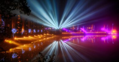 Wasser-Lichtshow am Klopeiner See