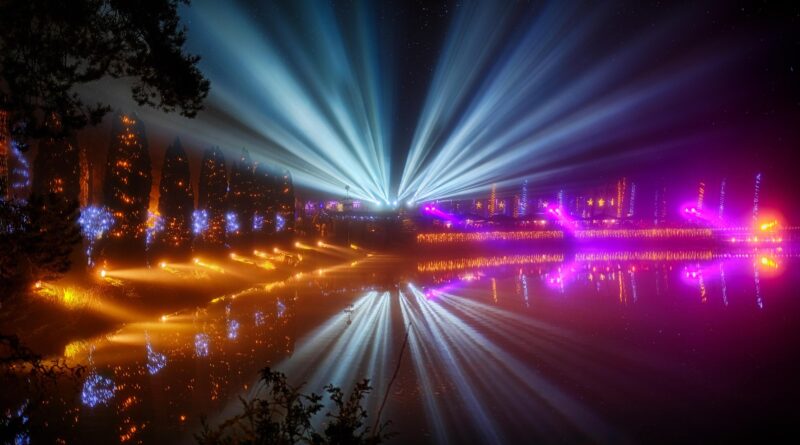 Wasser-Lichtshow am Klopeiner See