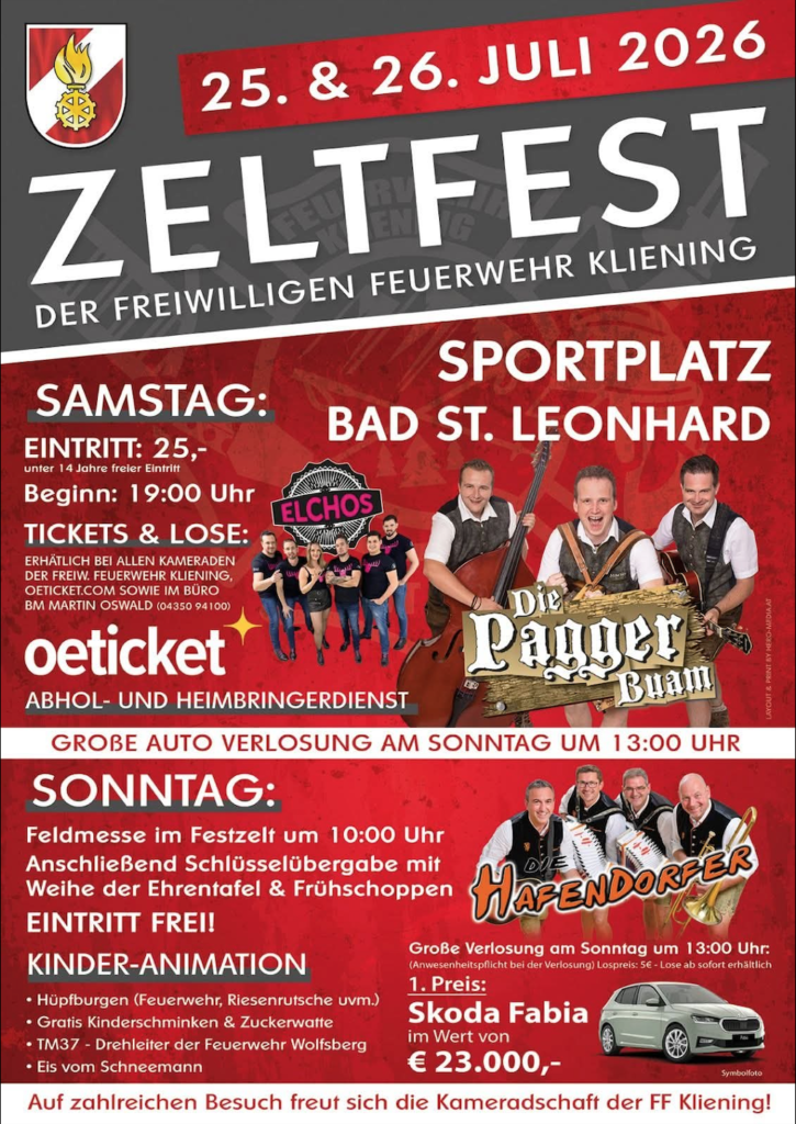 Zeltfest der Freiwilligen Feuerwehr Kliening